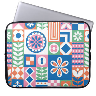 Funda Para Portátil Elegante Patrón de Seamless Damask Floral vintage.