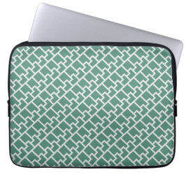 Funda Para Portátil Elegante patrón geométrico en verde salvia
