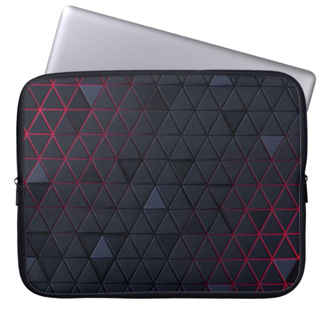 Funda Para Portátil Elegante patrón triangular negro-rojo Manga para p (Frente)