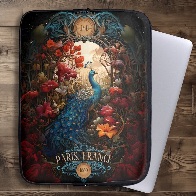 Funda Para Portátil Elegante pavo real victoriano (Subido por el creador)