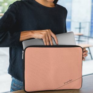 Funda Para Portátil Elegante Peach con manga de portátiles con nombre