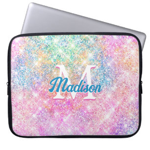 Funda Para Portátil Elegante purpurina iridiscente de imitación rosa d