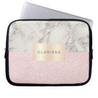 Elegante purpurina rosa dorado y mármol blanco