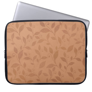 Funda Para Portátil Elegante Resumen marrón Resumen patrón de hojas ot