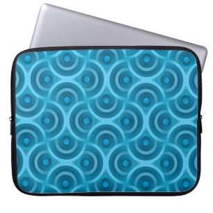 Funda Para Portátil Elegante rizo abstracto sin fisuras Vintage blue b