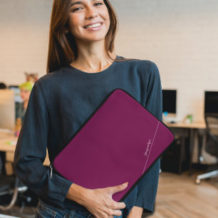 Funda para Portátil Elegante Rojo Vino con Nombre