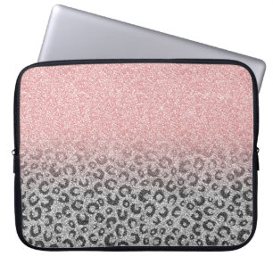 Funda Para Portátil Elegante Rosa dorado Purpurina Leopardo Imprimir