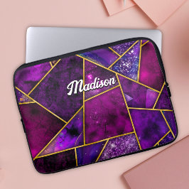 Funda Para Portátil Elegante rosa morado giratorio geométrico