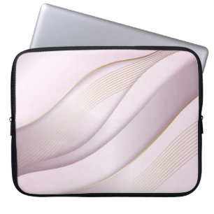 Funda Para Portátil Elegante Rosegold Wavy Lines Textura