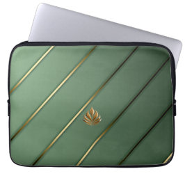 Funda Para Portátil Elegante Sage Green & Gold