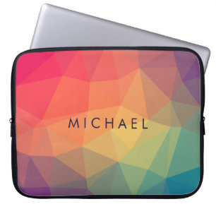 Funda Para Portátil Elegante triángulo poligonal coloreado añadir tu n