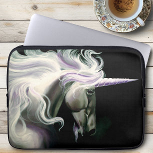 Funda Para Portátil Elegante Unicornio Blanco Melena Fluyente Fantasía