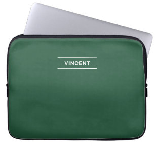 Funda Para Portátil Elegante verde con manga de portátiles con nombre