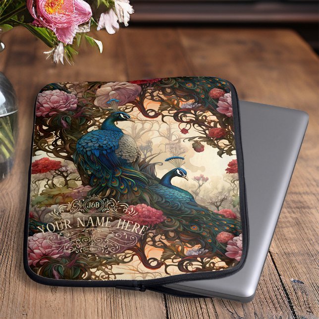 Funda Para Portátil Elegante victoriano victoriano Peacocks Bohemian (Subido por el creador)