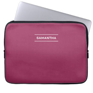 Funda Para Portátil Elegante Vino Rojo con Nombre Manga Portátil