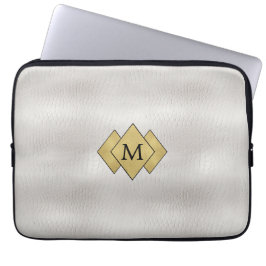Funda Para Portátil Elegante y elegante cuero blanco falso personaliza