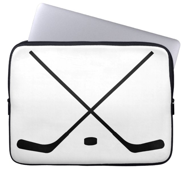 Funda Para Portátil Elegantes garrapatas de hockey blanco y negro y pa (Frente)