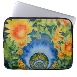 Funda Para Portátil Elegantes girasoles retro bohemio