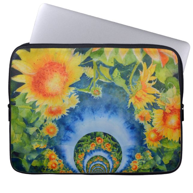 Funda Para Portátil Elegantes girasoles retro bohemio (Frente)
