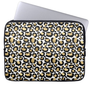 Funda Para Portátil Elegantes manchas de leopardo monocromáticas glam 