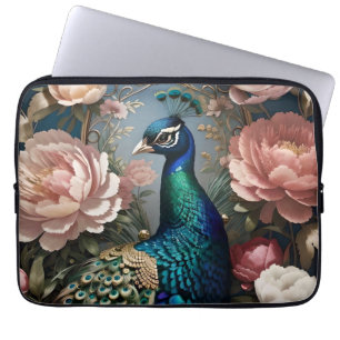 Funda Para Portátil Elegantes Peacock Pink Peonies