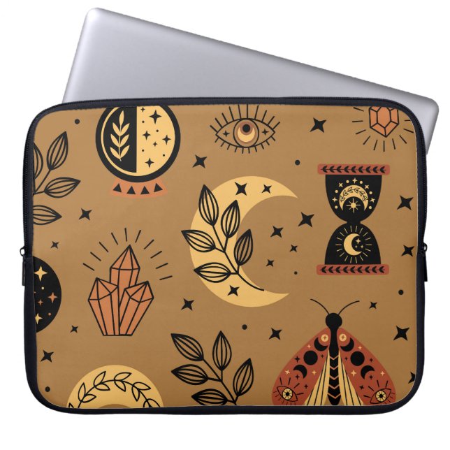 Funda Para Portátil Elementos mágicos: Encanto del patrón sin foco (Frente)