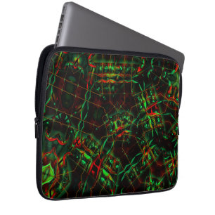 Funda Para Portátil Eliptical destruida, líneas arriba de verde llamat