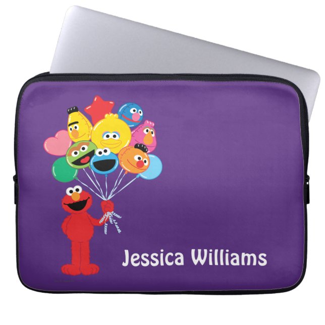 Funda Para Portátil Elmo Balloons | Añadir su nombre (Frente)