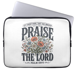 Funda Para Portátil Elogio Floral Cristiano al Señor Salmo 150_6
