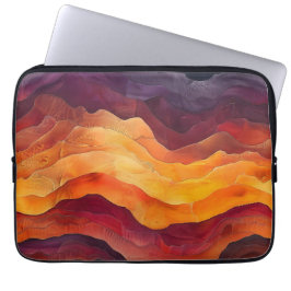 Funda Para Portátil Ember Strata – Capas abstractas de tierra y fuego