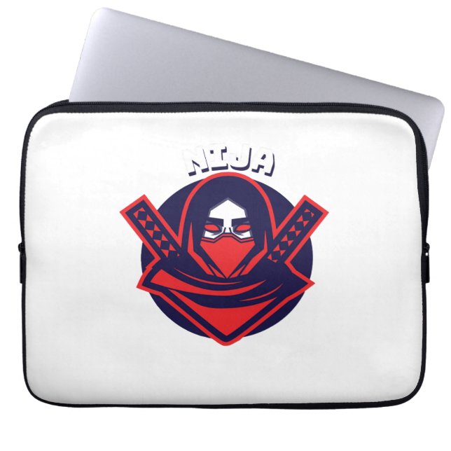 Funda Para Portátil Emblema Guerrero Audaz – Logo Ninja (Frente)