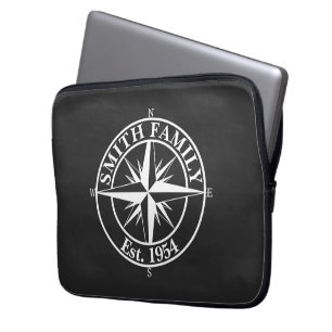Funda Para Portátil Emblema personalizable de monograma de estrella de