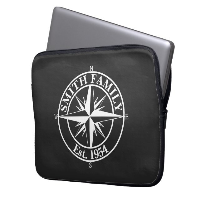 Funda Para Portátil Emblema personalizable de monograma de estrella de (Anverso izquierdo)