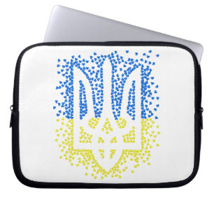 Funda Para Portátil Emblema ucraniano trident tryzub esparce corazones