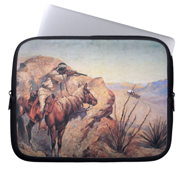 Funda Para Portátil Emboscada de Apache (aceite en lona) (Frente)