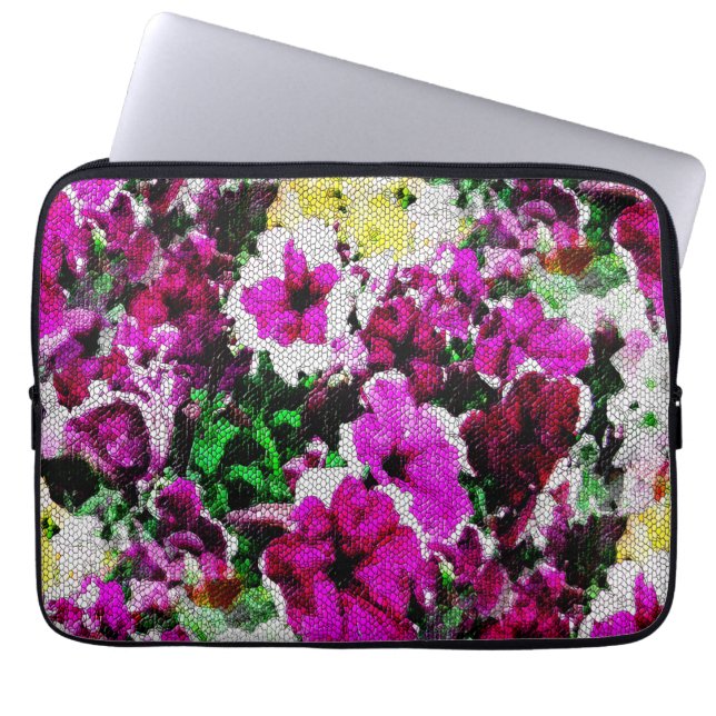 Funda Para Portátil Embroidered Pansies... (Frente)