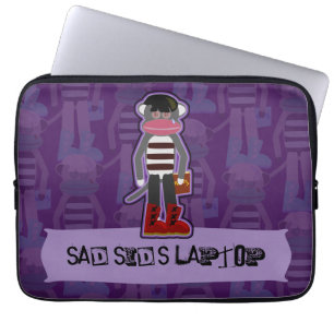 Funda Para Portátil Emo Sock Monkey Purple Funny Cartoon Art