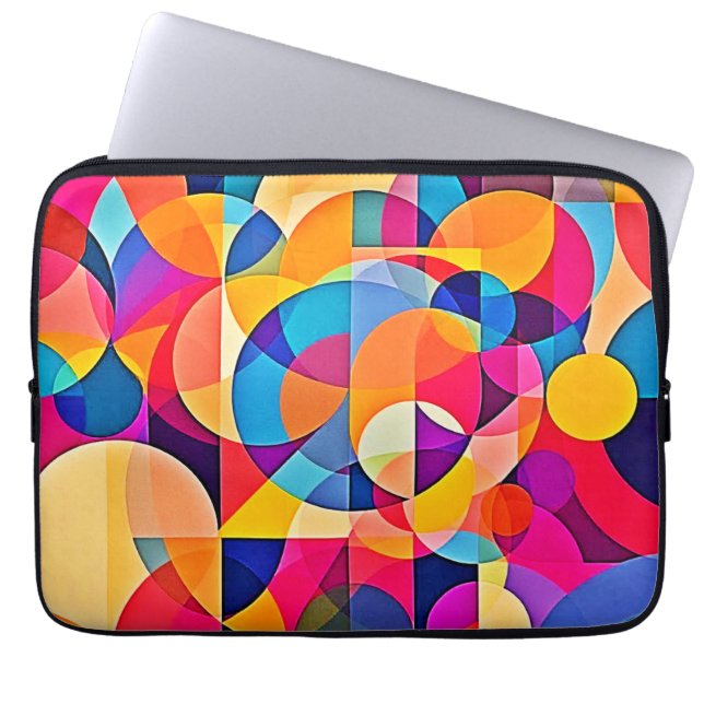 Funda Para Portátil Emoción de color geométrico (Frente)
