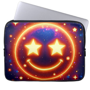 Funda Para Portátil Emoji brillante de ojos estriados