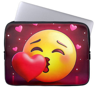 Funda Para Portátil Emoji del corazón del beso dulce