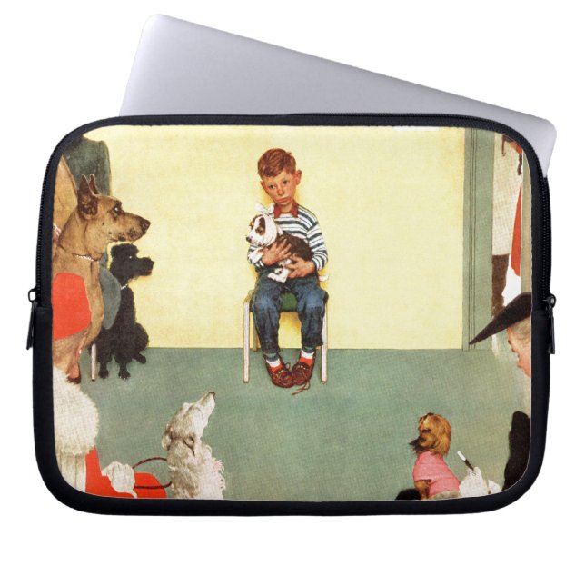 Funda Para Portátil En los Vets de Norman Rockwell (Frente)