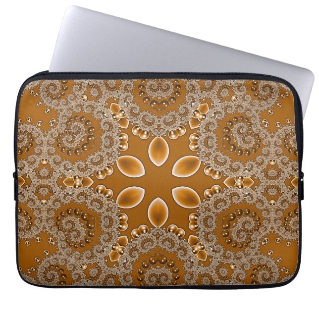 Funda Para Portátil Encaje Fractal de Caramelo (Frente)