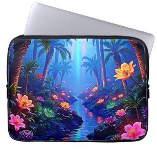 Funda Para Portátil Encantado sueño de bosque de río vibrante