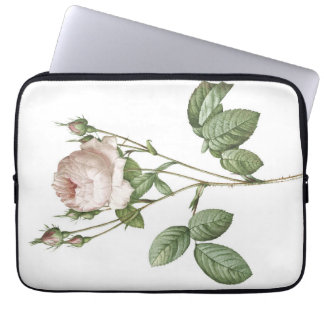 Funda Para Portátil Encantador Botánico de Rosa Blanca