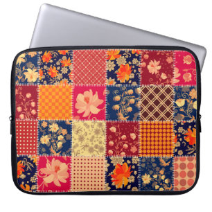 Funda Para Portátil Encanto del mosaico: mezcla floral y geométrica