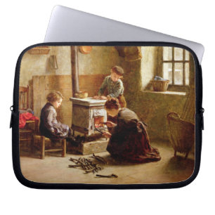 Funda Para Portátil Encendiendo la estufa, 1886 (aceite en el panel)