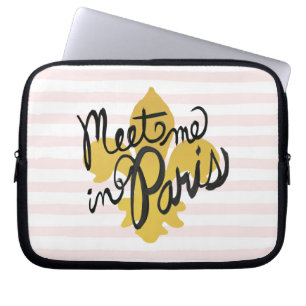 Funda Para Portátil Encuéntreme en el negro y el oro de París