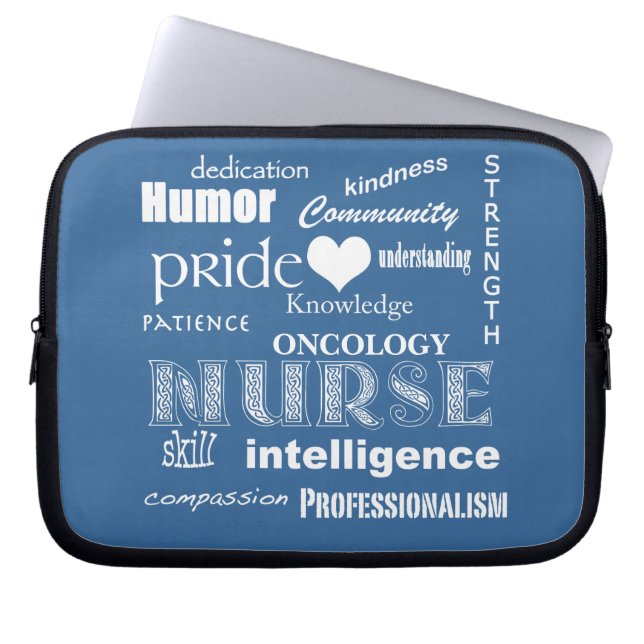 Funda Para Portátil Enfermera Attributes/ONCOLOGY (personalizable) (Frente)