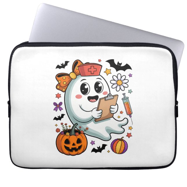 Funda Para Portátil Enfermera fantasma del otoño (Frente)