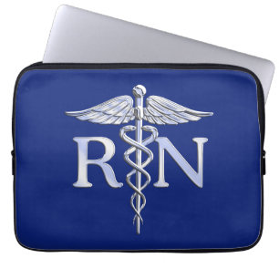 Funda Para Portátil Enfermera inscrita RN Caduceus Design